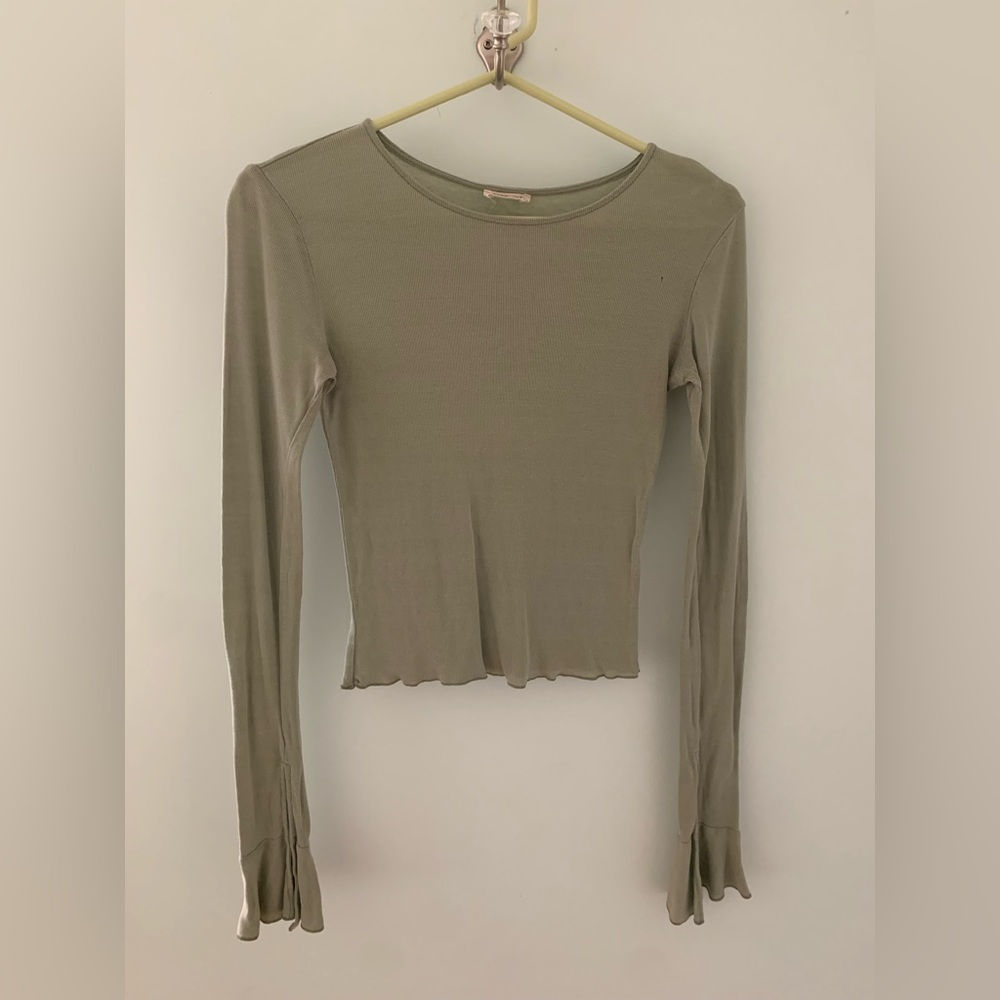 Zara ribbed long sleeve cropped top